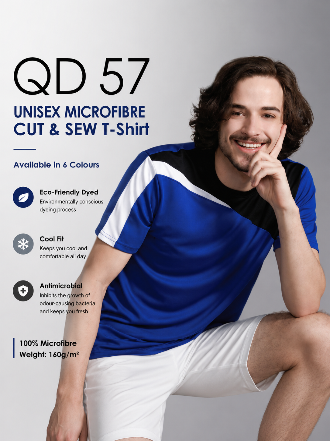 Microfibre Round Neck T-Shirt - QD57