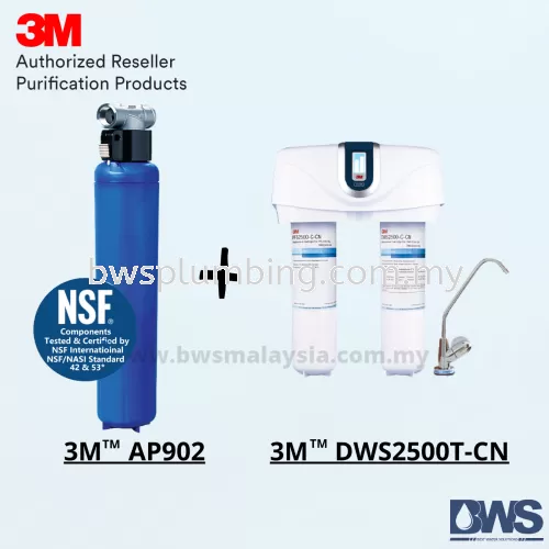 3M AP902 Outdoor Water Filter Package with 3M DWS2500T-CN Indoor Drinking Water Filter