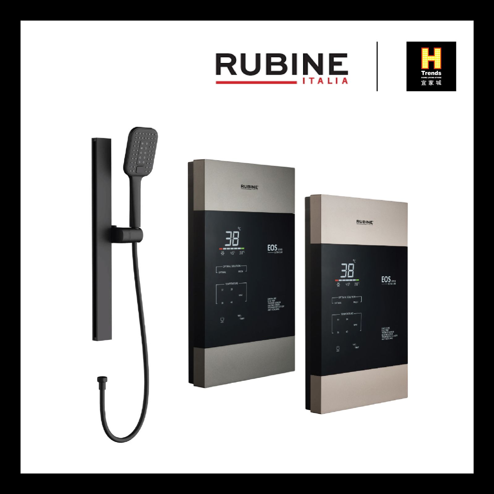 Rubine EOS Ultra Slim DC Pump With Hand Shower RWH-EOS161D-MPM/MCG