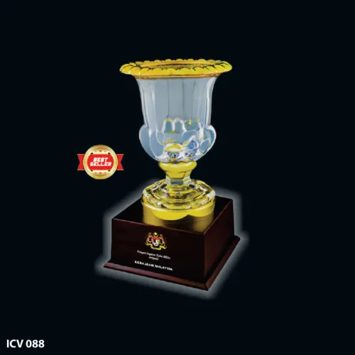 Elegant Golden Crystal Vase - ICV 088