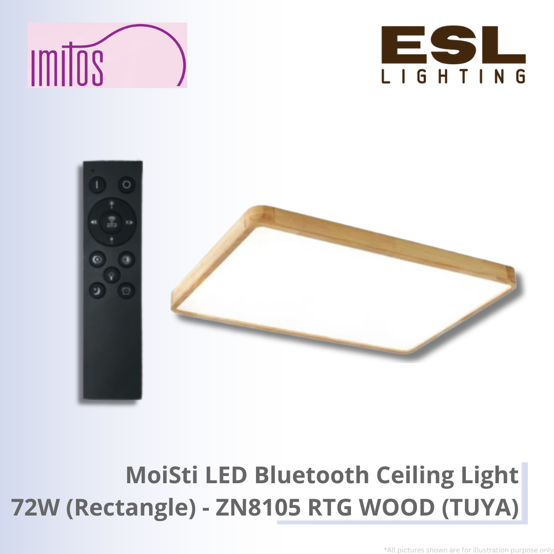 IMITOS MoiSti LED Bluetooth Ceiling Light 72W (Rectangle) - ZN8105 RTG WOOD (TUYA)