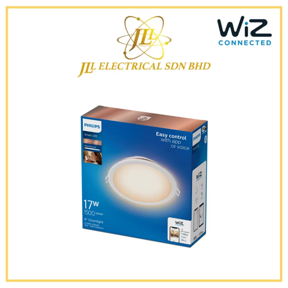 PHILIPS WIZ 17W 1500LM 2700K TO 6500K 6INCH ROUND DIMMABLE TUNABLE LED SMART RECESSED DOWNLIGHT