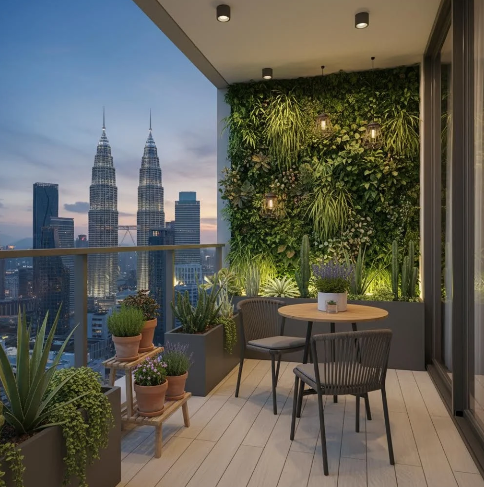 Urban Balcony Garden Design KL Malaysia 马来西亚吉隆坡城市阳台花园设计 Reka Bentuk Taman Balkoni Bandar KL Malaysia