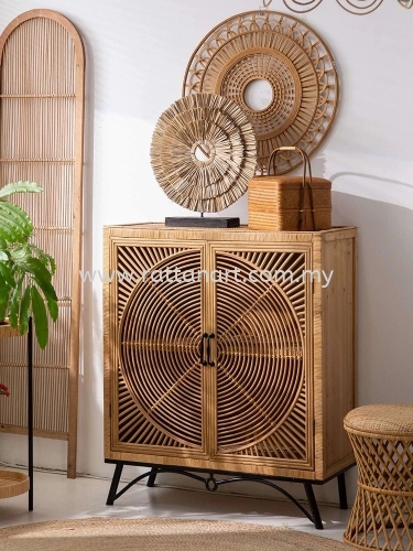 RONIN. RATTAN WOODEN CABINET