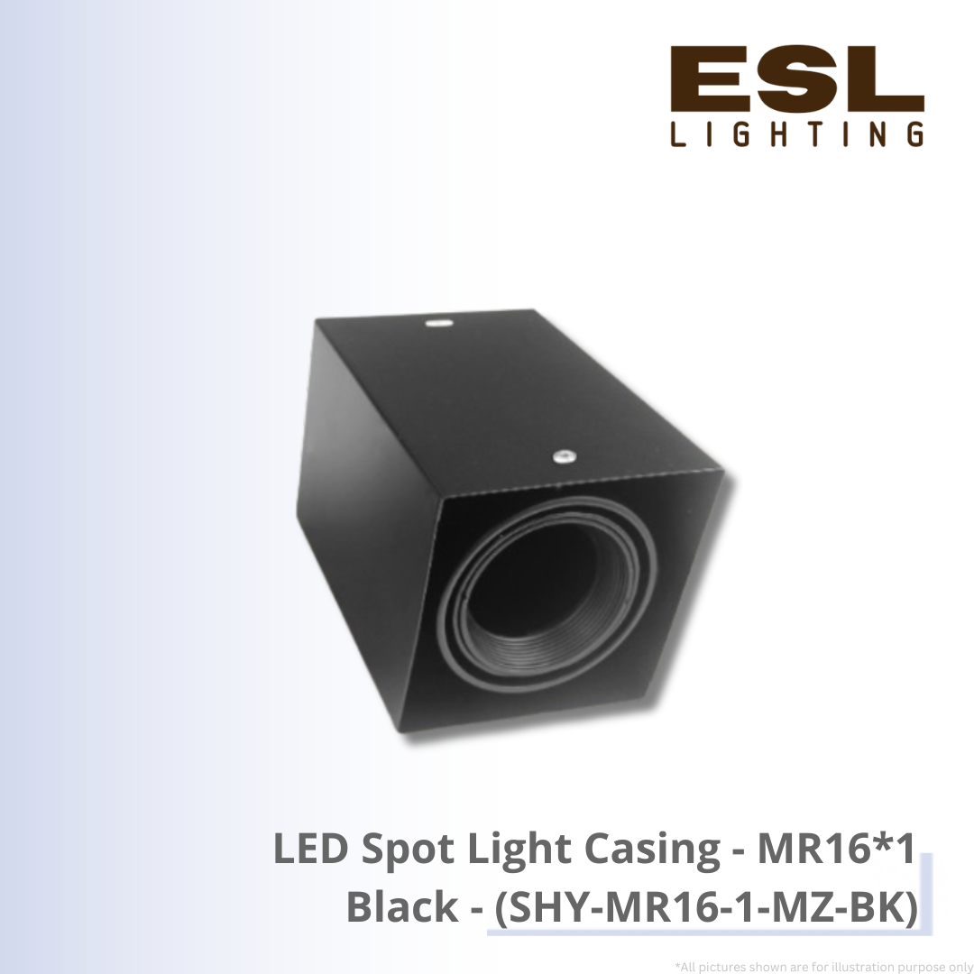 LED Spot Light Casing MR16*1 Black - SHY-MR16-1-MZ-BK