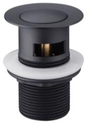HW802-BL 80mm Brass Pop-Up Basin Waste with Overflow & Basket – Matte Black Premium Sink Waste Trap
