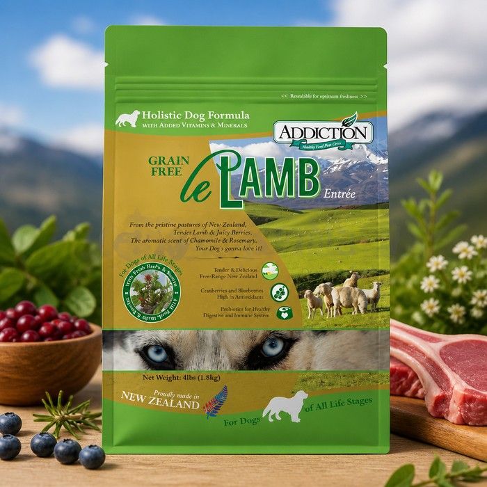 Addiction Grain Free Lamb Dog Food 1.8kg - Probiotics, No Fillers, All Life Stages