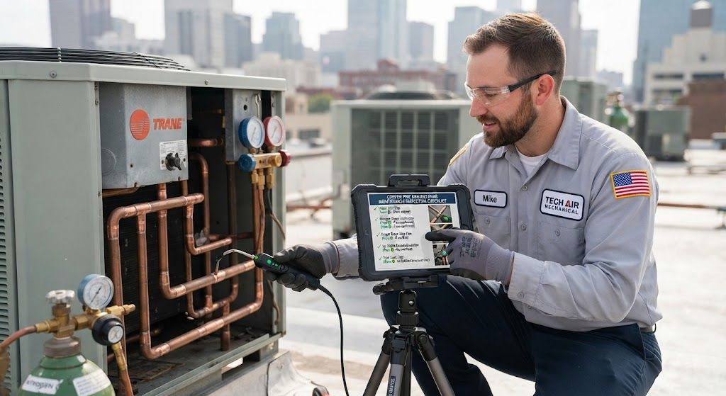 copper pipe brazing HVAC maintenance inspection checklist