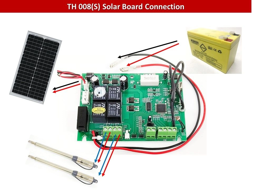 TH 008(S) Solar Autogate System Arm Motor for Swing & Folding Gate (Full Set)