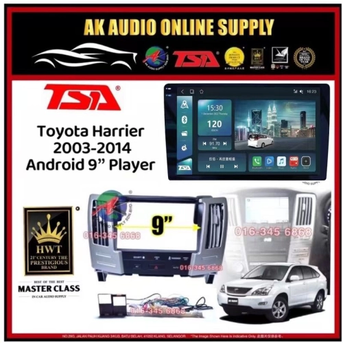 🆕1K 2+32GB 4G 8-CORE🆕TSA Toyota Harrier RX-330 2003 - 2014 (Digital UP) Android 9'' inch CarPlay/DSP/BLU-RAY Car Player