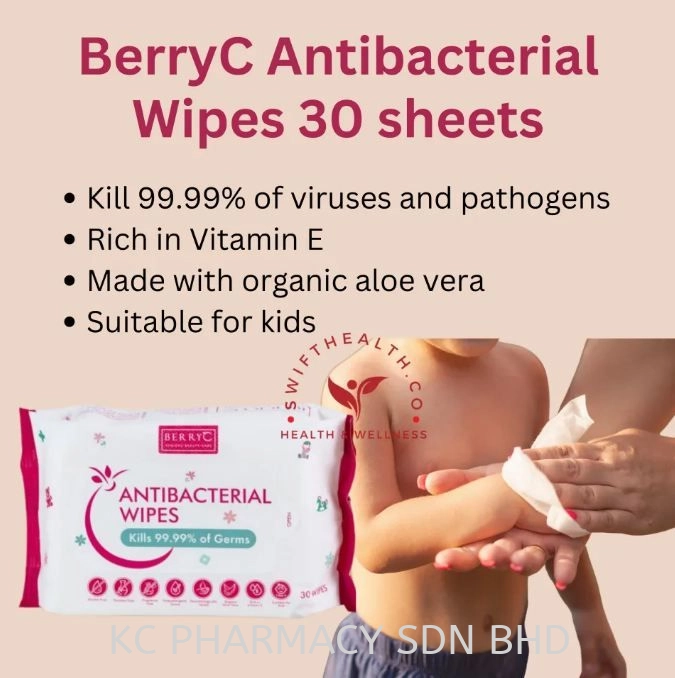 Berry C Antibacterial Wipes 30's (EXP : 05/2024) (Clearance Stock)