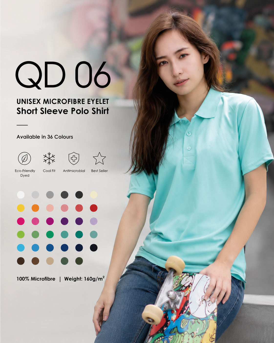 Quick Dry Polo Shirt - QD06 ( UNISEX )