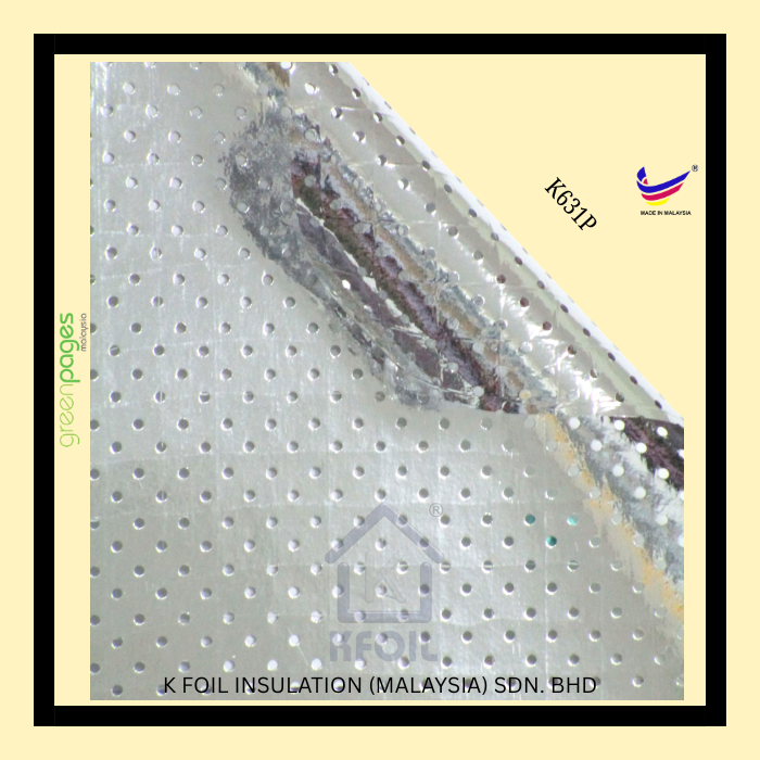 (K631P) 双面穿孔反光金属化纸膜，8x8 玻璃纤维纱布增强
