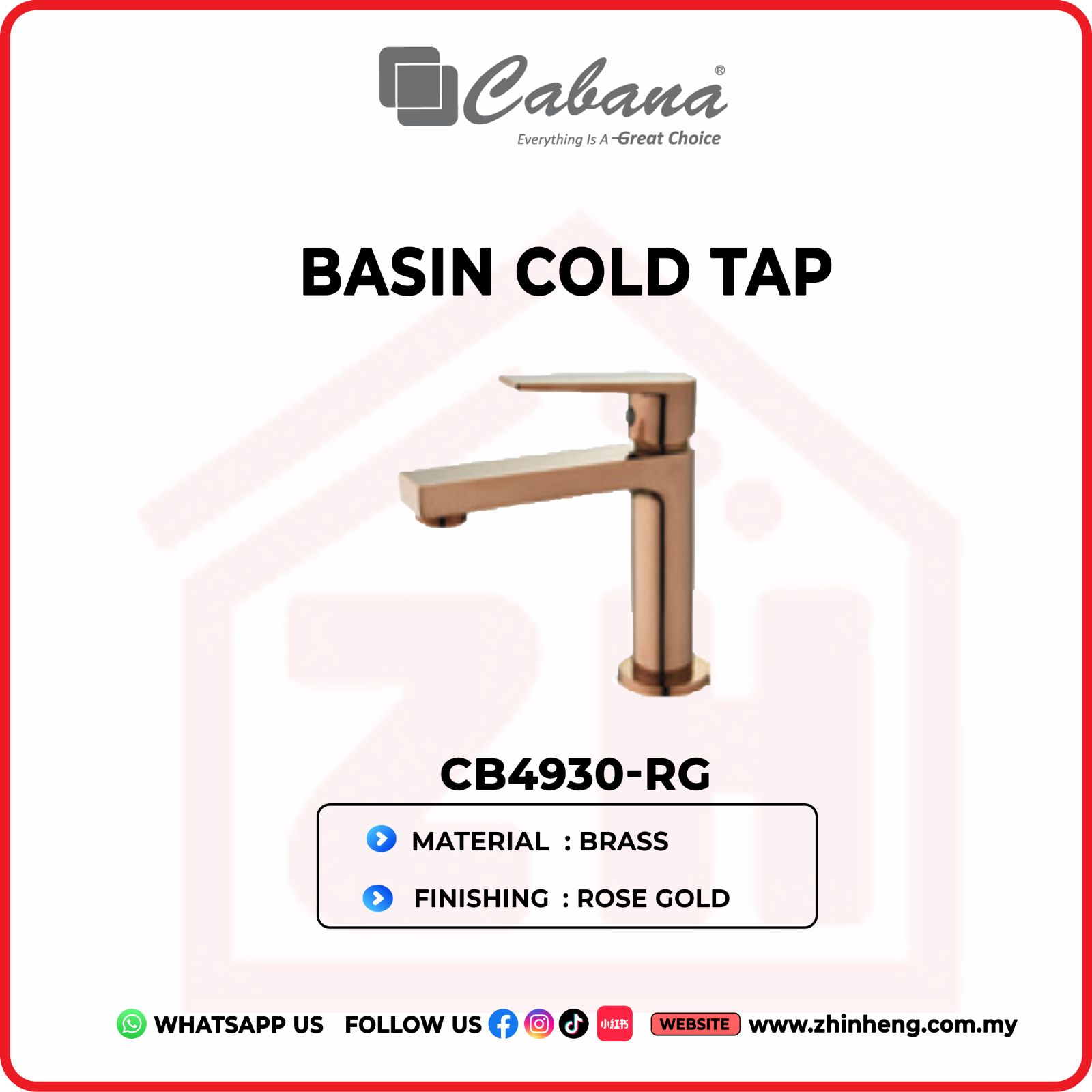 CABANA BASIN COLD TAP CB4930-RG