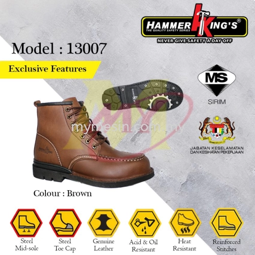 HAMMER KING'S 13007 Safety Shoes - Exclusive Features (High Cut Laced)