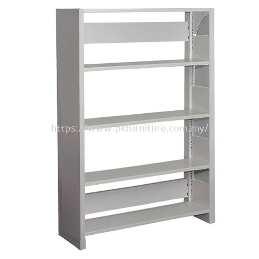 Library Shelving & Equipment - SSLS-4L-SP - Single Sided Library Shelving With Steel Panel (4 Shelves)