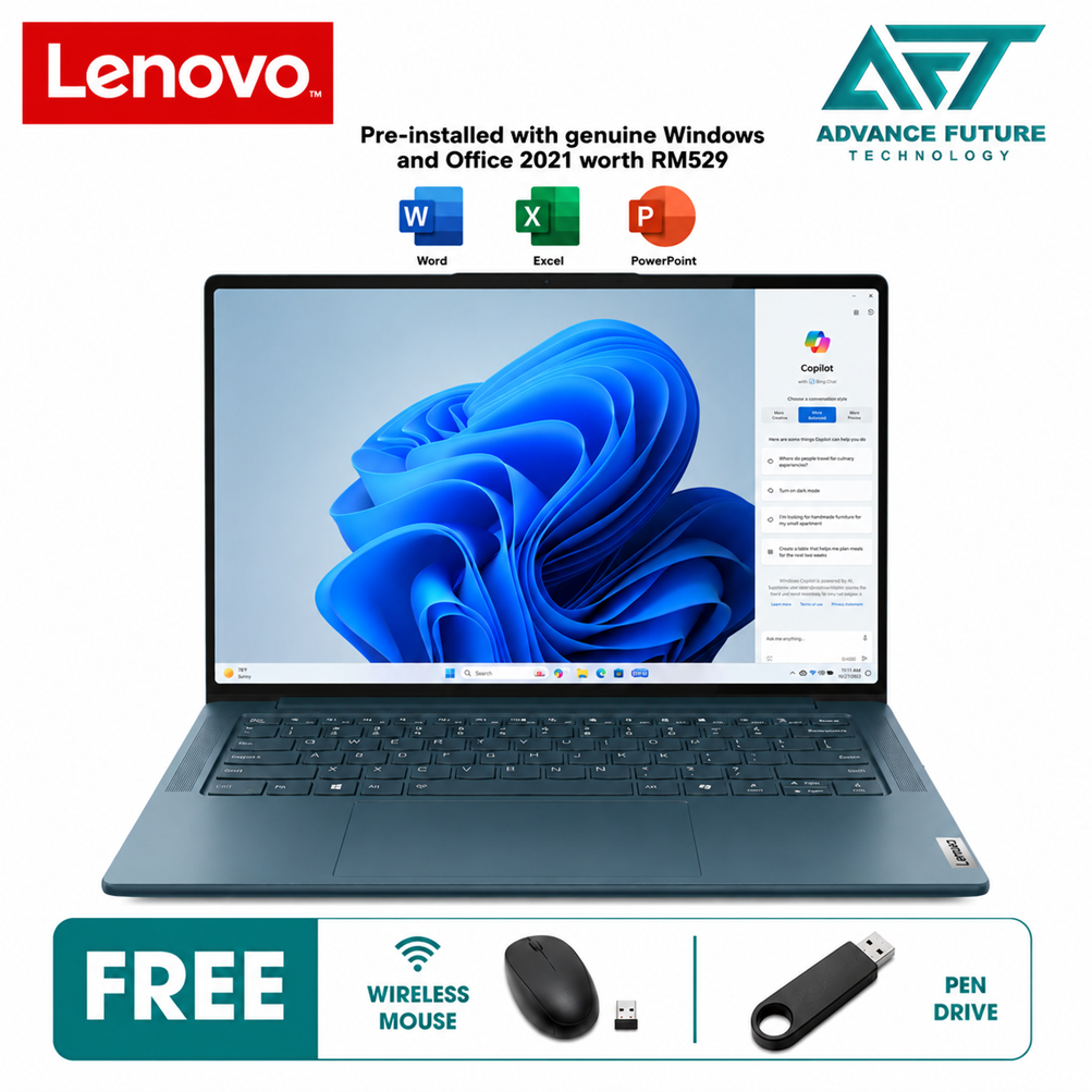 Lenovo Yoga Pro 7 14IMH9 83E30004MJ 14.5" 3K Laptop Tidal Teal ( AMD Ryzen 7 8845HS, 16GB, 1TB SSD, RTX3050, W11, H&S 2021 )