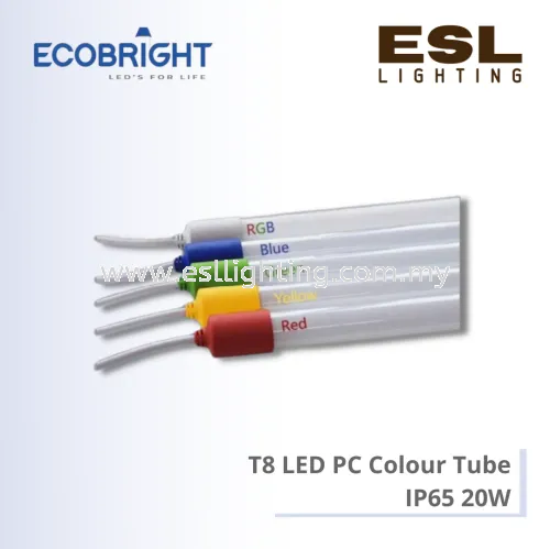 ECOBRIGHT T8 LED PC Colour Tube 20W IP65