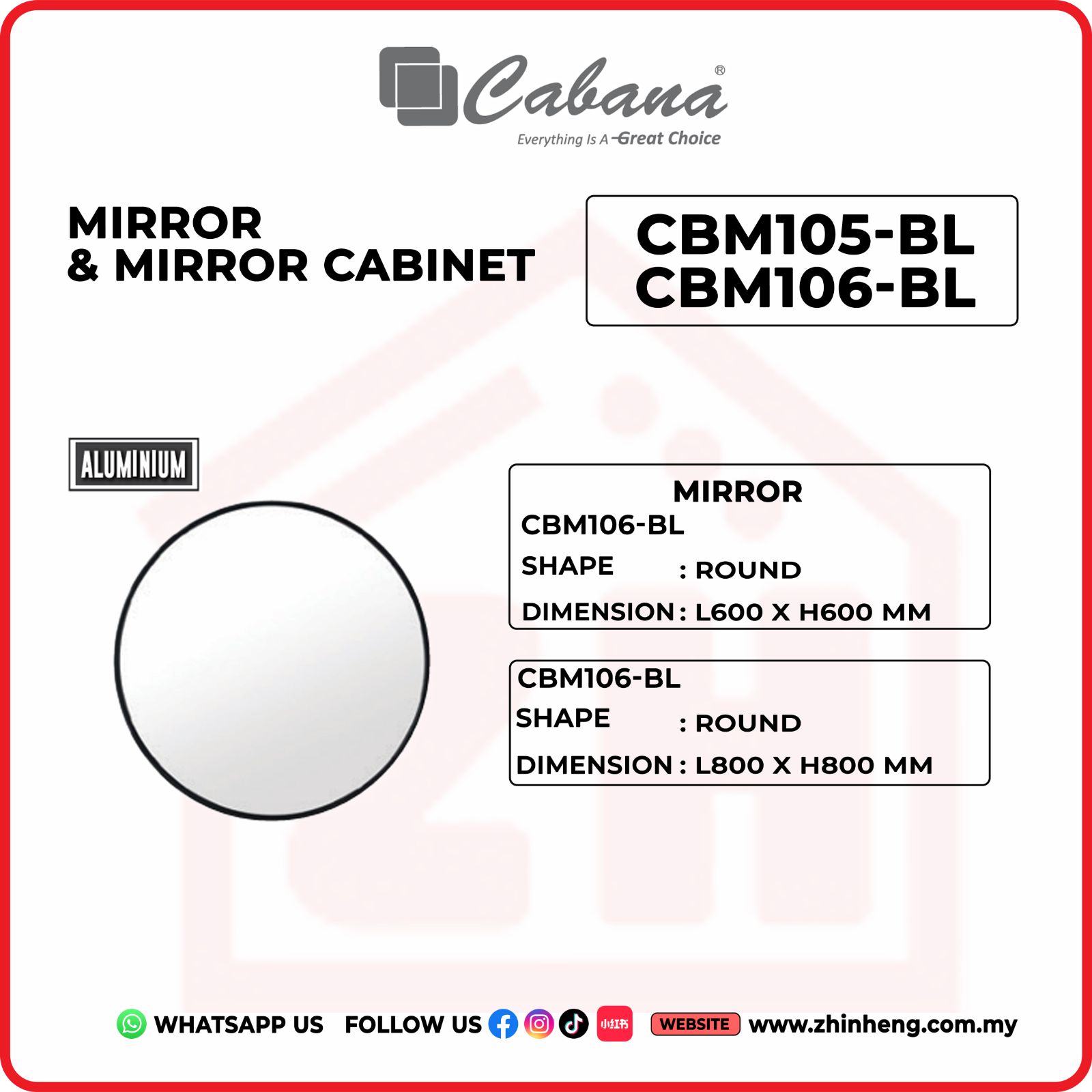 CABANA MIRROR CBM105-BL + CBM106-BL