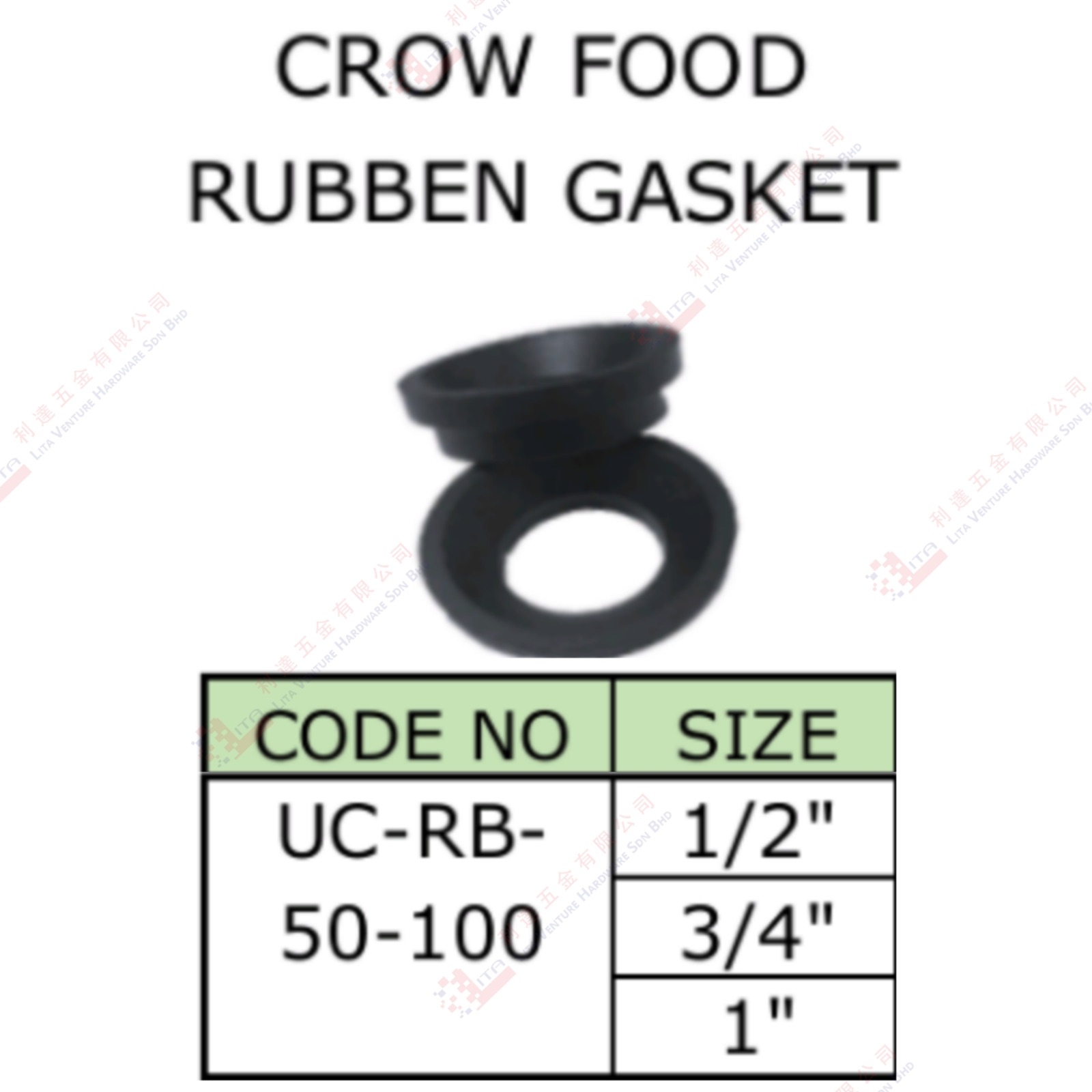 CROW FOOD RUBBEN GASKET - UCRB 50100
