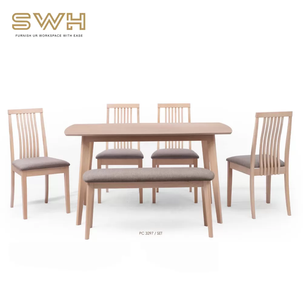 KP JADE Solid Wood 1+6 Dining Set | Dining Room Furniture