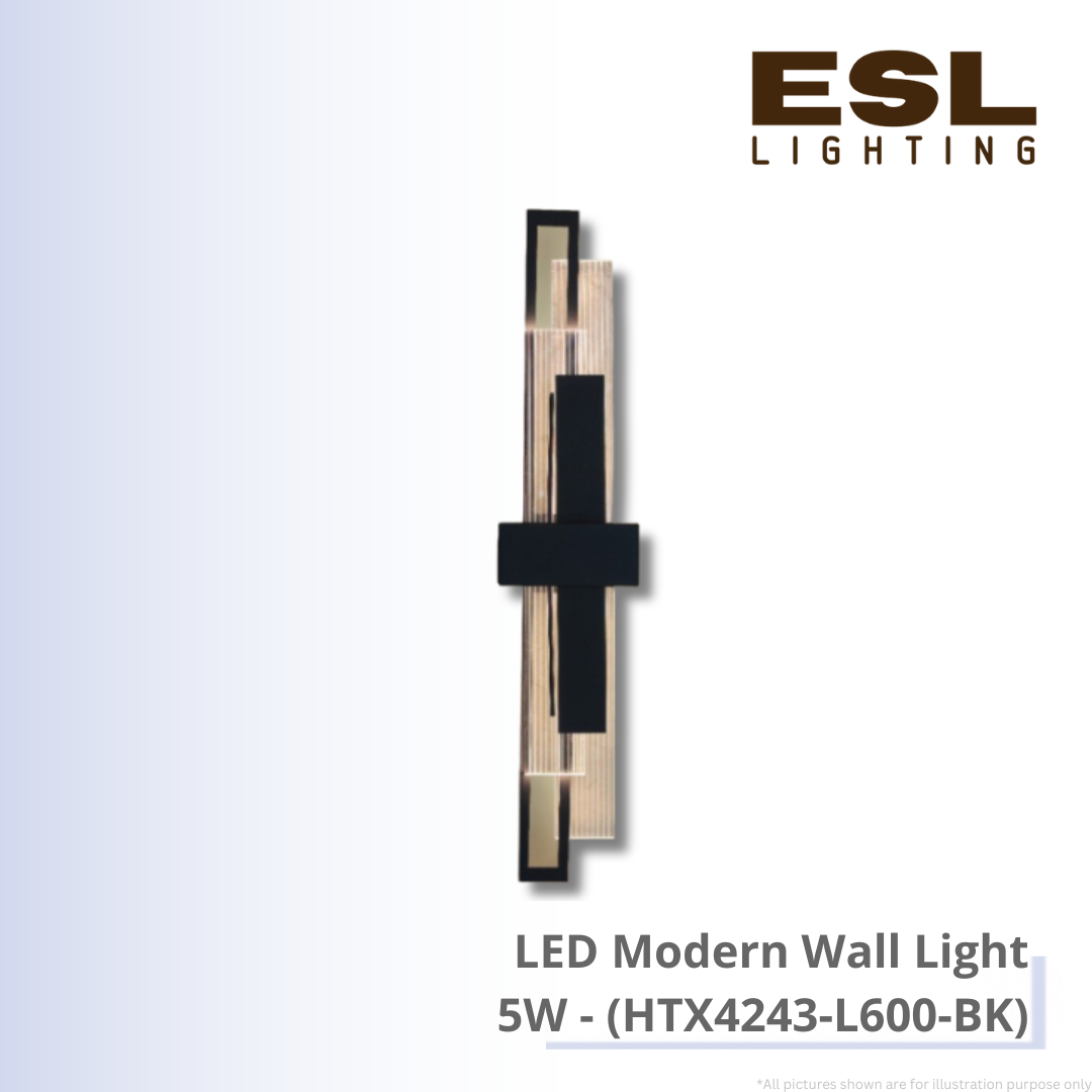 LED Modern Wall Light 5W - HTX4243-L600-BK