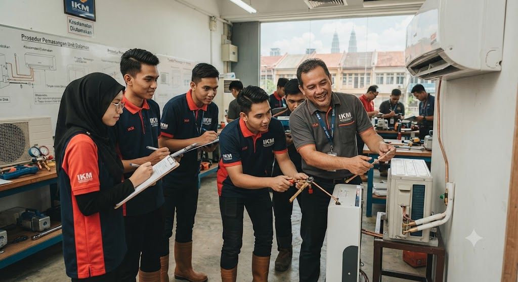 Split air conditioner installation training Malaysia