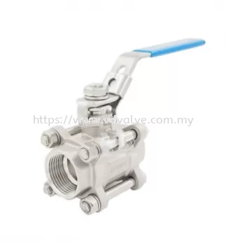 AT300 AUTOMA SS304 / SS316 3-PC Body Ball Valve 1000psi Thread End Handle w/ Locking Device