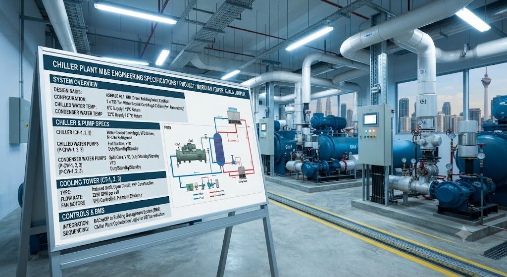 Chiller plant M&E engineering specs Kuala Lumpur