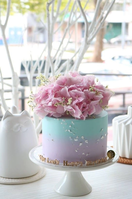 Hydrangea Flower Ombre Cake
