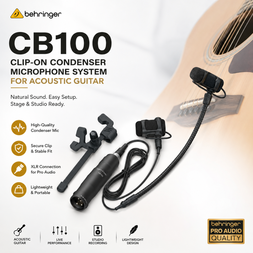 Behringer CB100 โ Clip-On Condenser Microphone System for Acoustic Guitar
