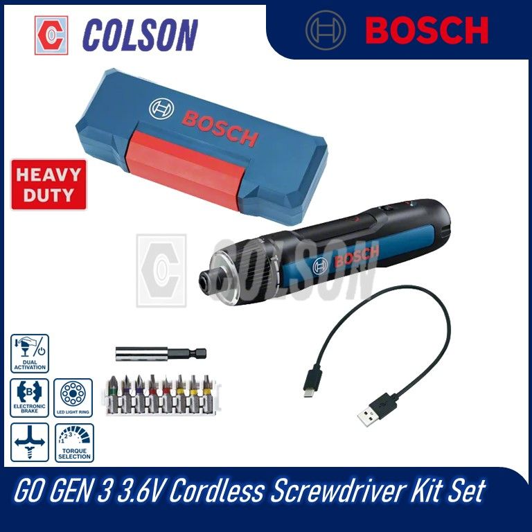 BOSCH GO GEN 3 3.6V Cordless Screwdriver Solo / Kit Set