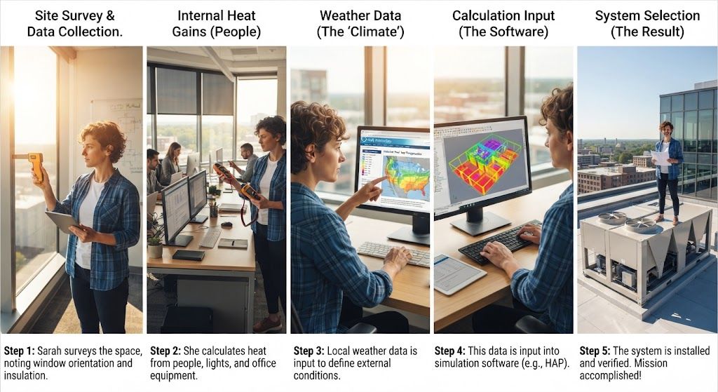 commercial cooling load calculation steps