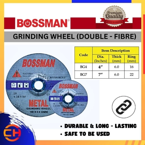 BOSSMAN DIAMOND CUTTING WHEEL BG4 / BG7 GRINDING WHEEL ( DOUBLE - FIBRE )
