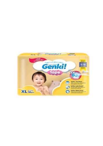 Nepia Genki! Diapers Tape Regular 12-17Kg (Size XL) 18's