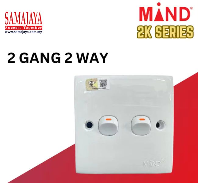 Mind 2K102-2W/ 2K102 2W 2 Gang 2 Way Switch