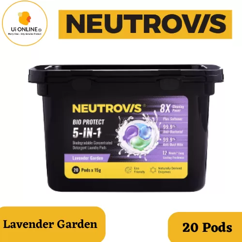 Neutrovis 5-IN-1 Biodegradable Concentrated Detergent Laundry Pods (15g x 20 Pods)  Lavender Garden