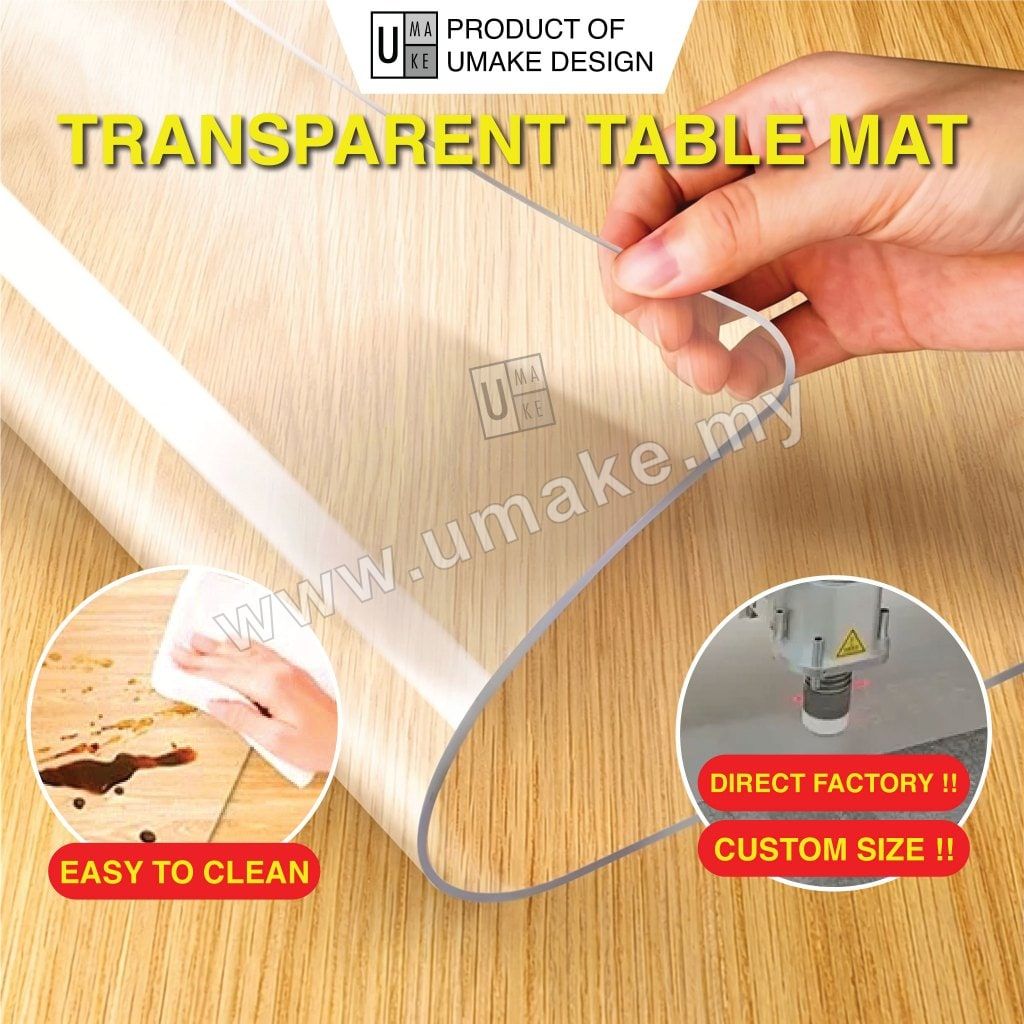 Custom Cut PVC Table Mat Supplier | 2mm Clear Foldable Table Protector, Bulk Made-to-Measure (Alas Meja Plastik, Factory Direct)