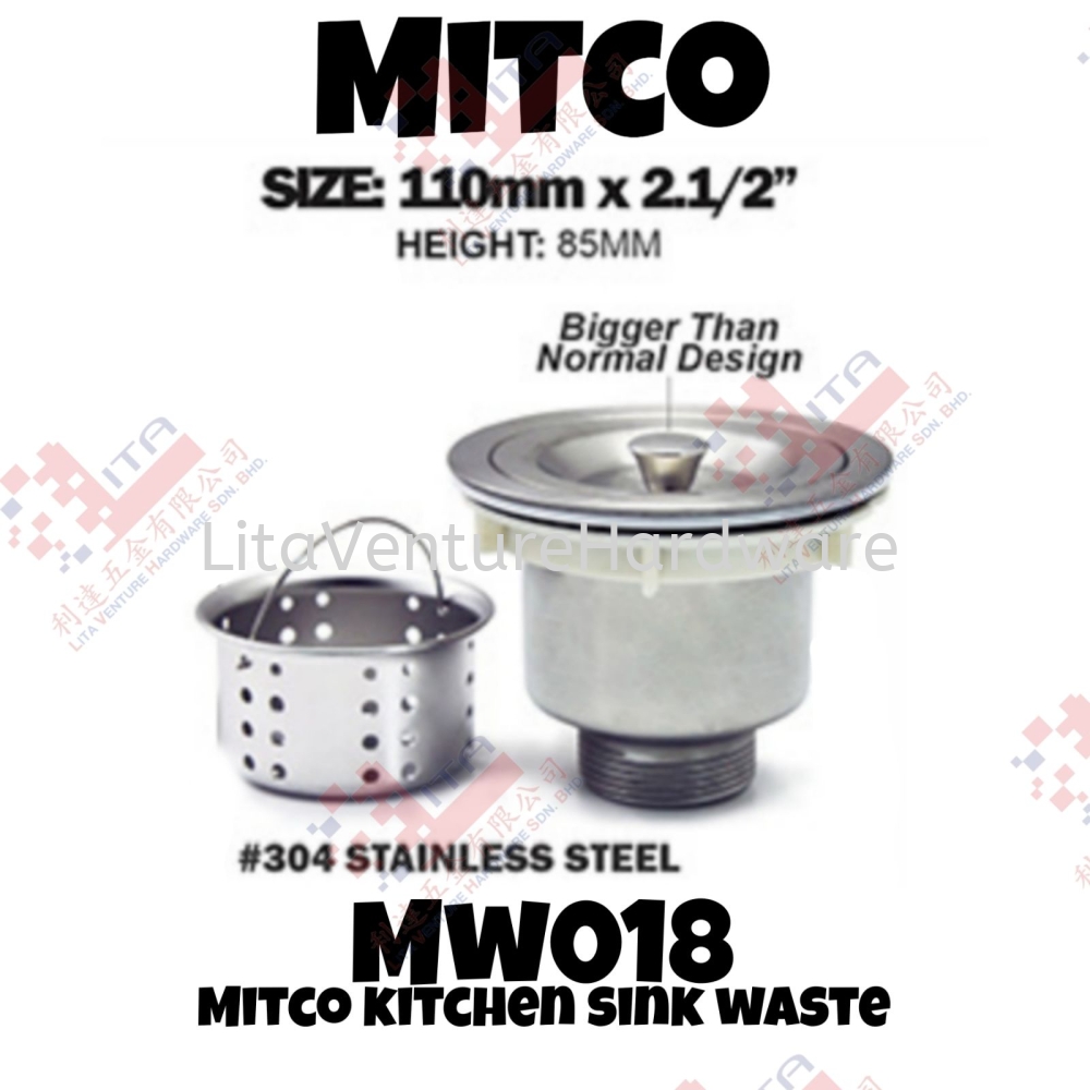 MITCO BRAND KITCHEN SINK WASTE - MW018
