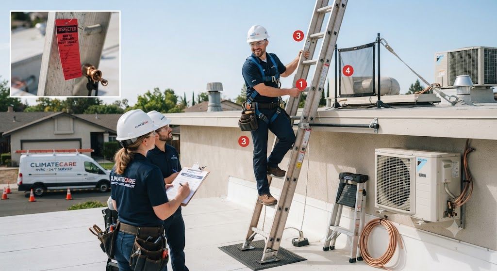 ladder safety tips for air conditioning workers