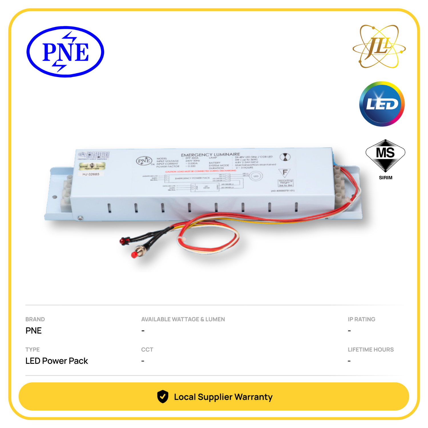 PNE EPP300A LED EMERGENCY COB POWER PACK 240V IP20