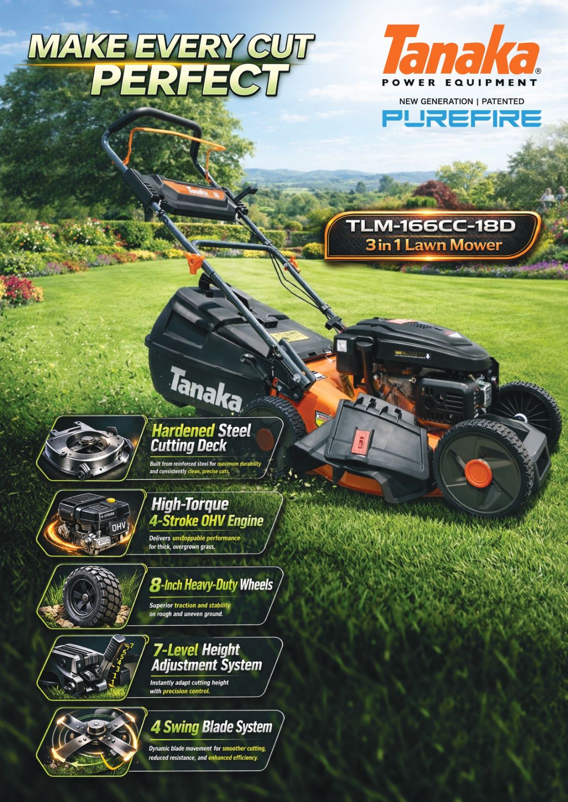 TANAKA LAWN MOVER TLM-166CC-180