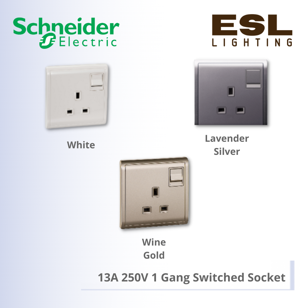 [DISCONTINUE] SCHNEIDER Pieno 13A 250V 1 Gang Switched Socket - E8215C_WE_G11 E8215C_LS_G11 E8215C_WG_G11