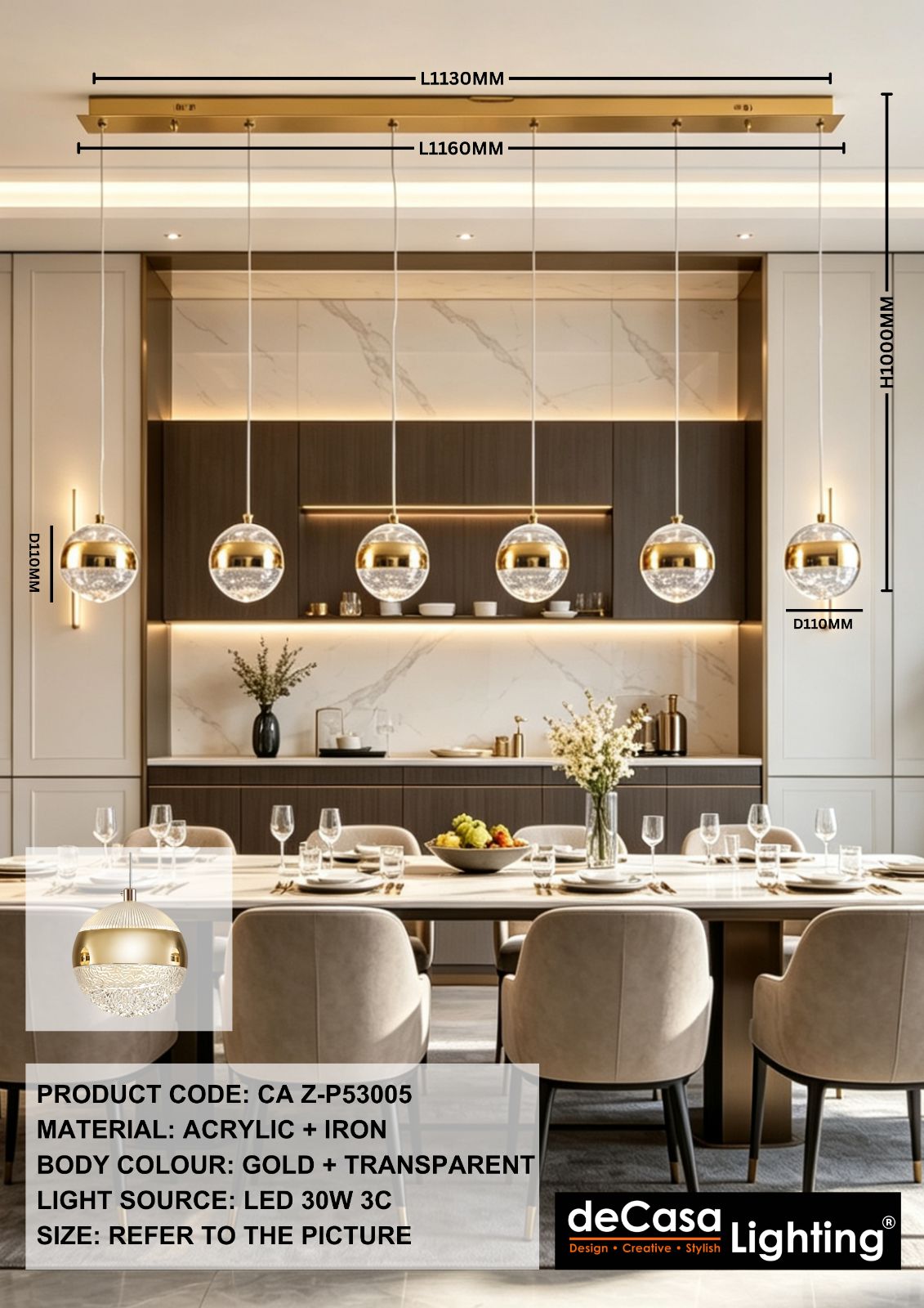 MODERN 6 IN 1 PENDANT LIGHT(CA Z-P53005 )