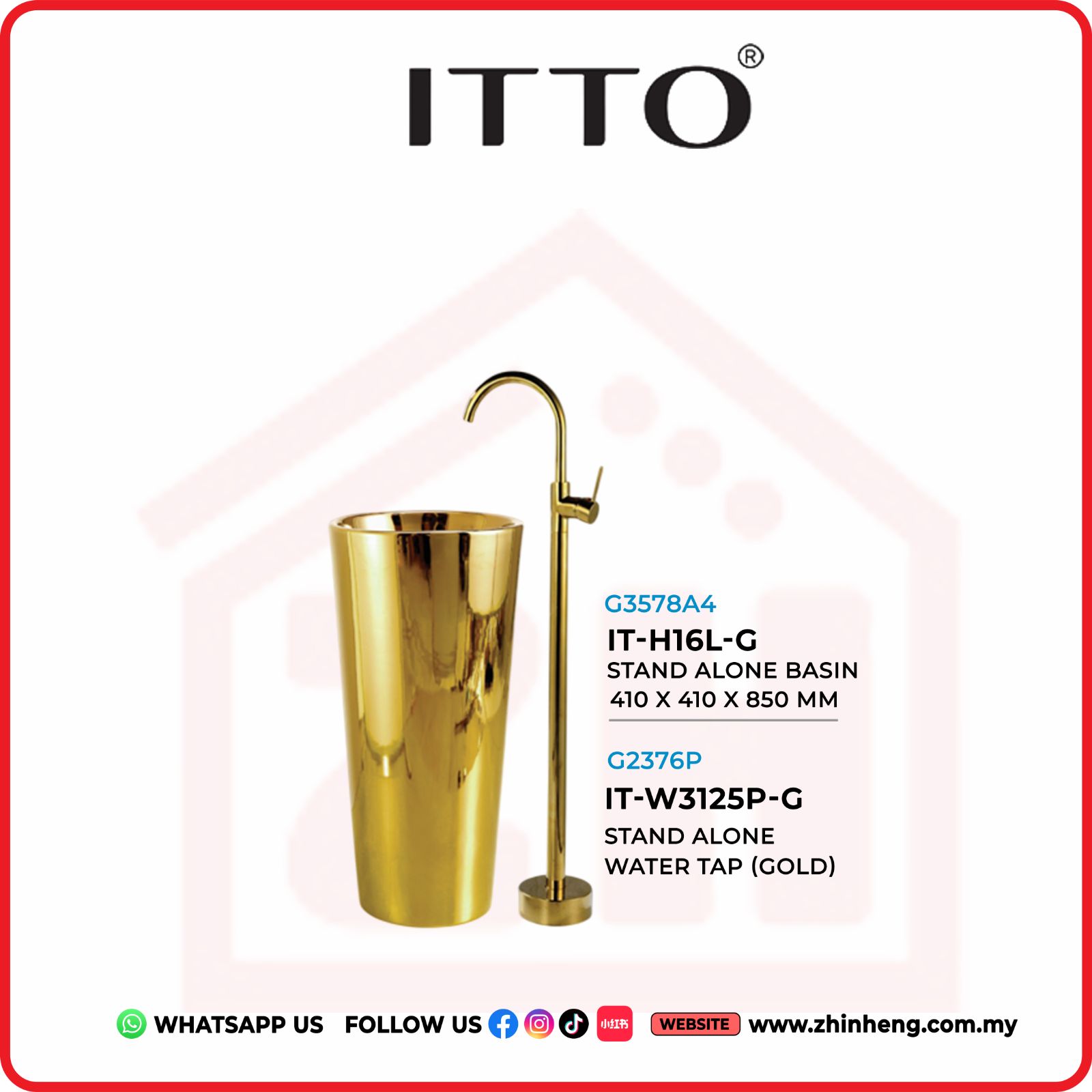 ITTO STAND ALONE BASIN IT-H16L-G + IT-W3125P-G
