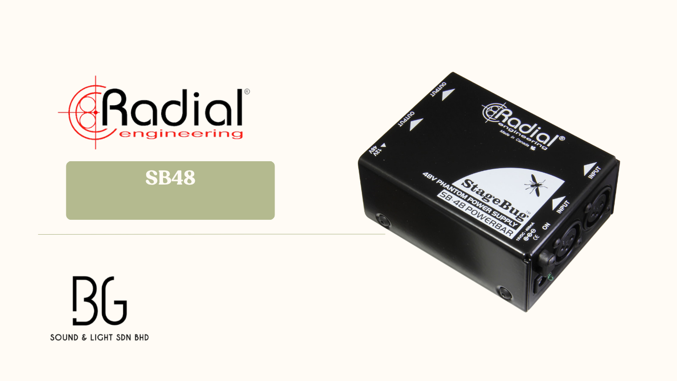 Radial Engineering StageBug SB-48 48V 幻象电源供应器｜电容麦克风与主动式 DI Box 专用