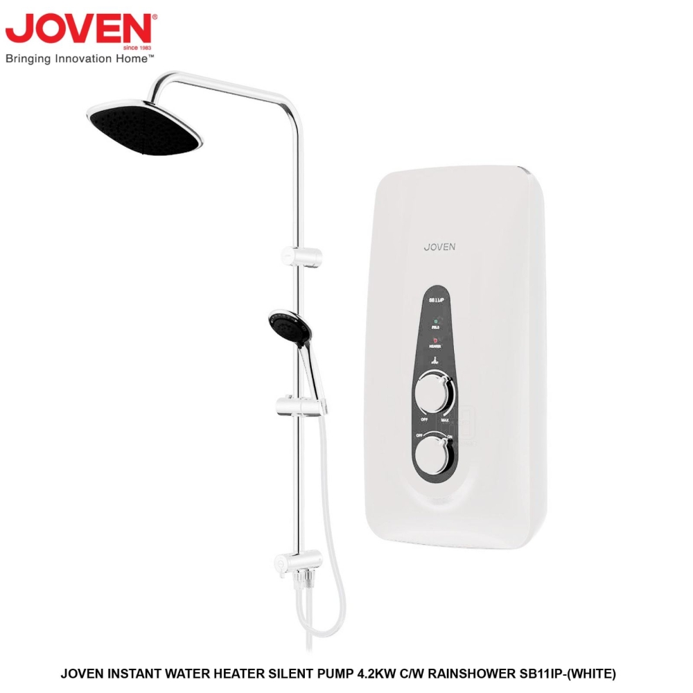 JOVEN INSTANT WATER HEATER SILENT PUMP 4.2KW COME WITH RAINSHOWER SB11IP WHITE