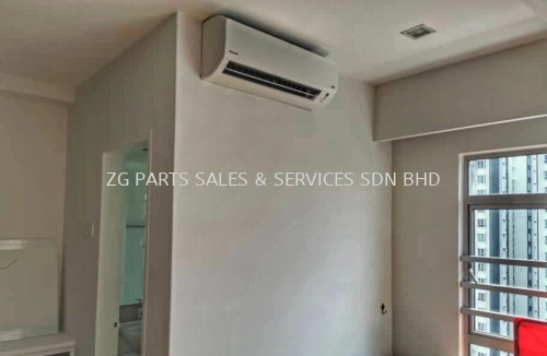 Wall Mounted Air Conditioner Installation For Condo （Pemasangan Penyaman Udara Dinding untuk Kondominium）