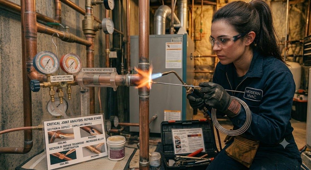 refrigeration copper joint brazing repair techniques