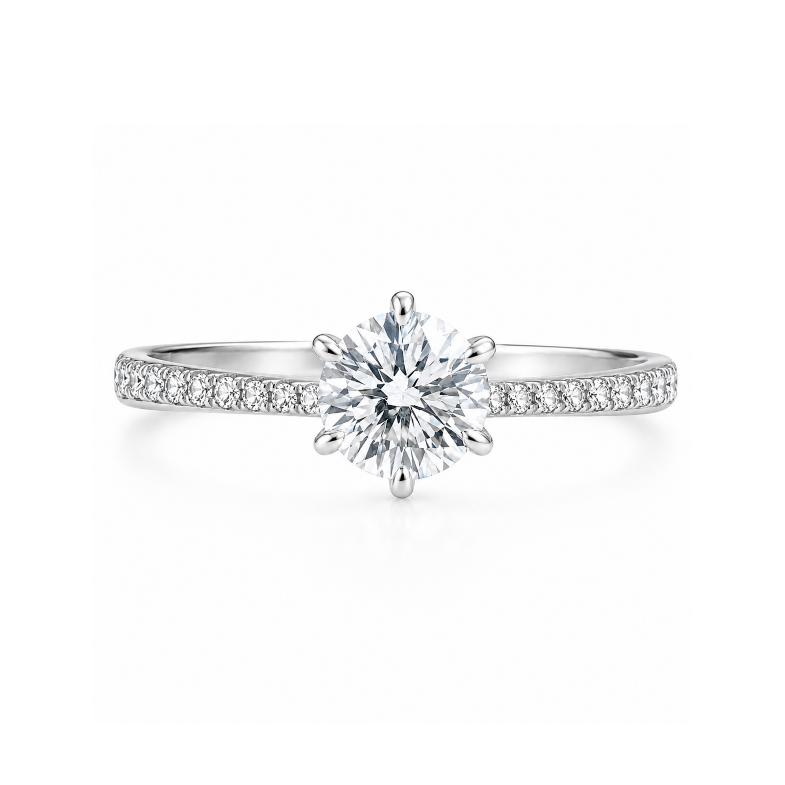 Roman & Co庐 Elowen Halo Pav茅 Solitaire Engagement Ring